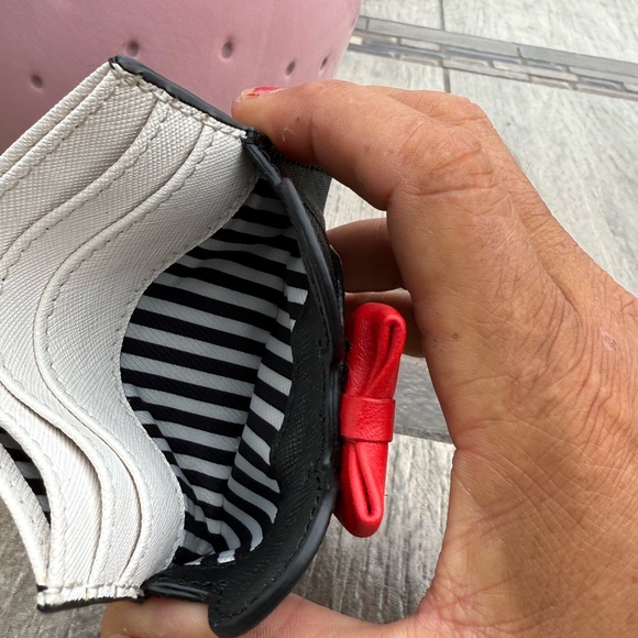 NWOT! Kate Spade Black and Red Minnie Mouse Bow Card Holder Disney Wallet - Picture 3 of 5